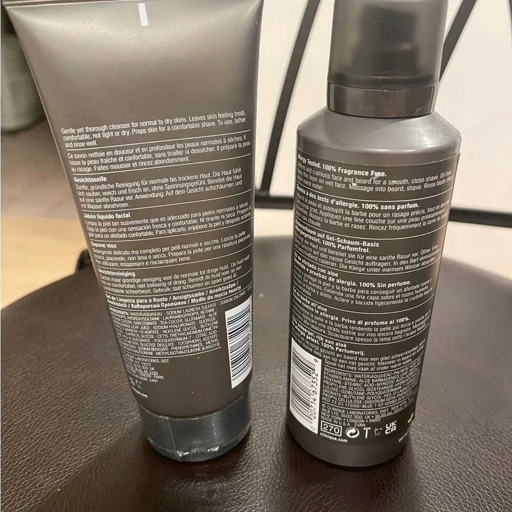 Clinique men’s face wash 6.7Qz/200ML Aloe shave gel 4.2Qz/125ML